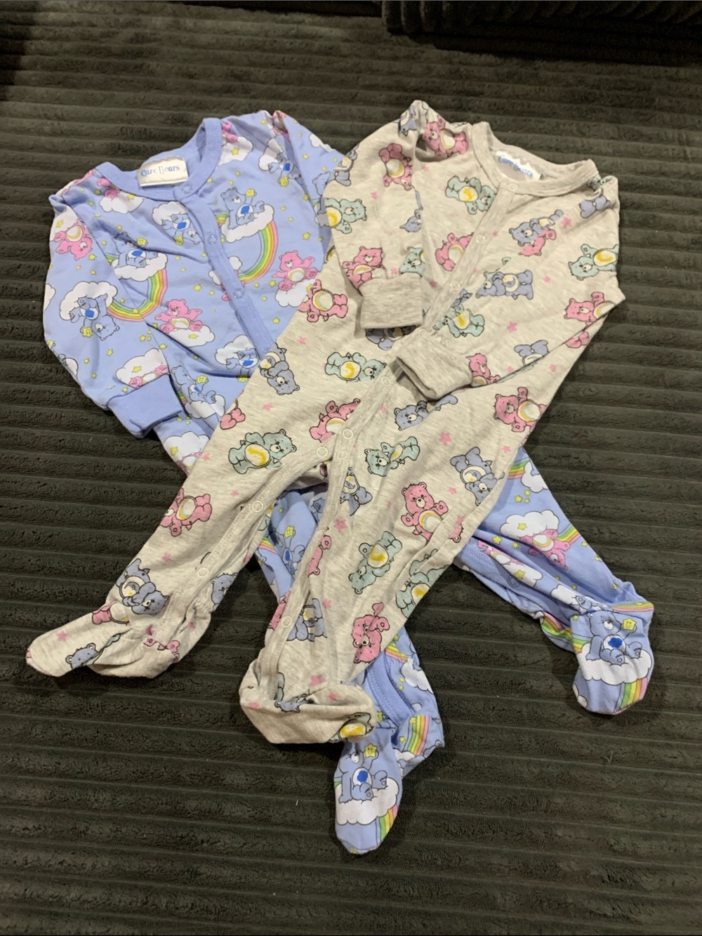 Care Bears Footed One-Piece Pajamas in Light Blue & Cream